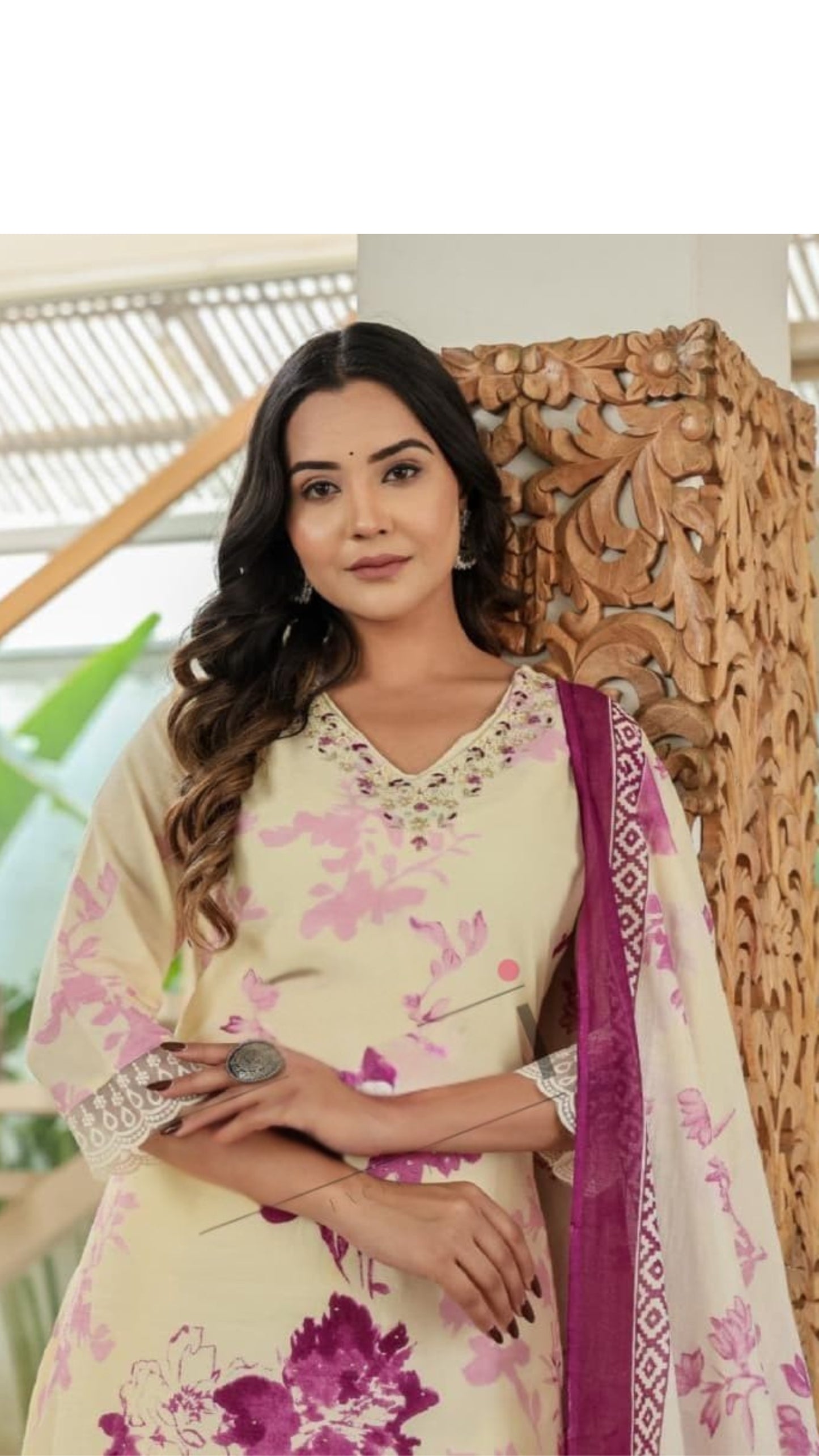 Floral Printed Kurta Set with Dupatta – Timeless Ethnic Charm