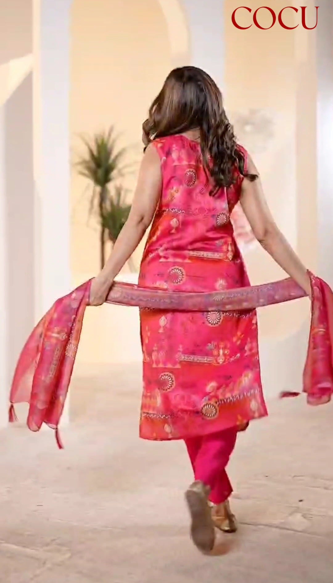 COCU Designer Silk Blend Kurta Set with Dupatta – Festive Elegance