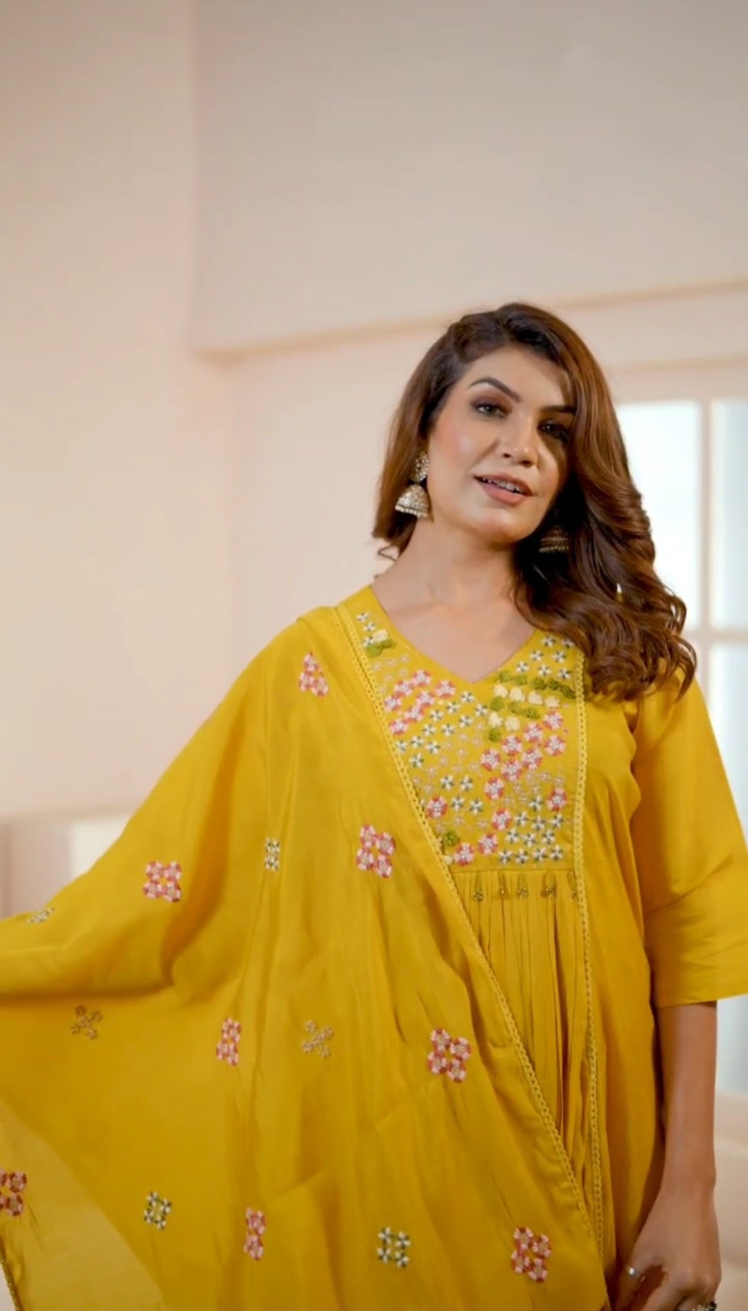 Olive Green Embroidered Kurta Set with Dupatta – Chic Festive Elegance