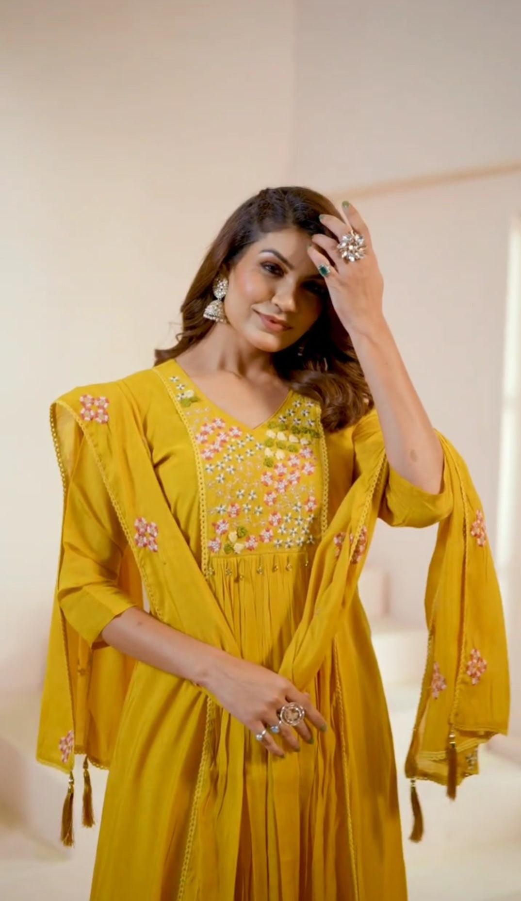 Olive Green Embroidered Kurta Set with Dupatta – Chic Festive Elegance